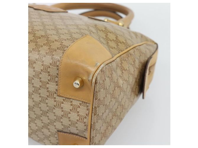 Céline Borsa CELINE Macadam in PVC e pelle Beige con finiture dorate Auth gh2301 - vista 10