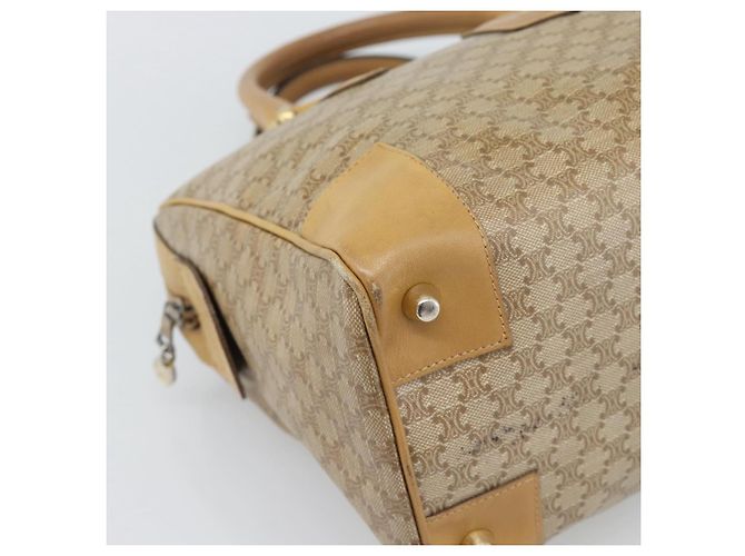 Céline Borsa CELINE Macadam in PVC e pelle Beige con finiture dorate Auth gh2301 - vista 11