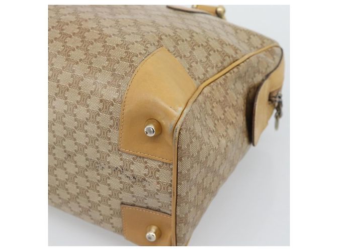 Céline Borsa CELINE Macadam in PVC e pelle Beige con finiture dorate Auth gh2301 - vista 12