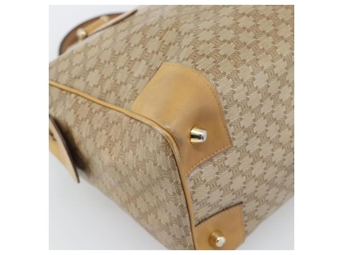 Céline Borsa CELINE Macadam in PVC e pelle Beige con finiture dorate Auth gh2301 - vista 13