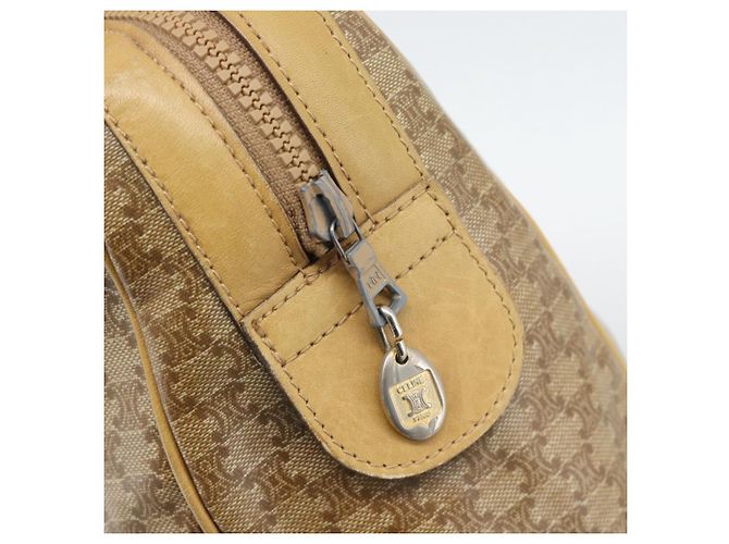 Céline Borsa CELINE Macadam in PVC e pelle Beige con finiture dorate Auth gh2301 - vista 14