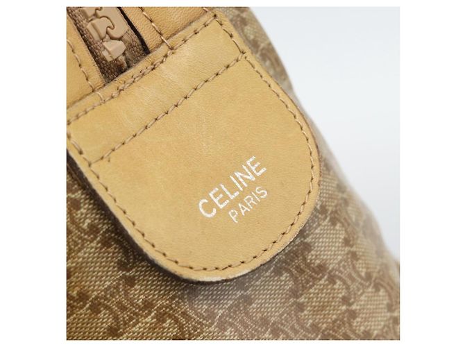 Céline Borsa CELINE Macadam in PVC e pelle Beige con finiture dorate Auth gh2301 - vista 15