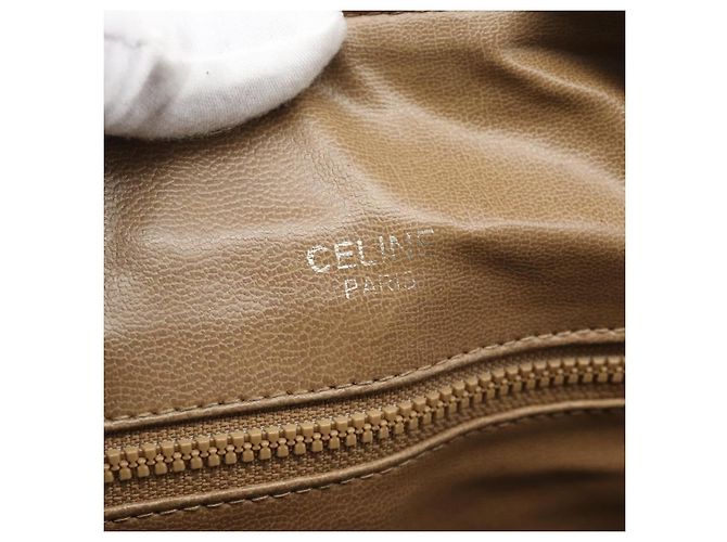 Céline Borsa CELINE Macadam in PVC e pelle Beige con finiture dorate Auth gh2301 - vista 16