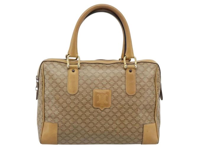 Céline Borsa CELINE Macadam in PVC e pelle Beige con finiture dorate Auth gh2301 - vista 2