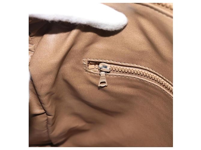 Céline Borsa CELINE Macadam in PVC e pelle Beige con finiture dorate Auth gh2301 - vista 20