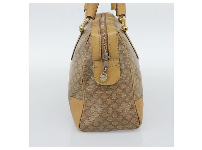 Céline Borsa CELINE Macadam in PVC e pelle Beige con finiture dorate Auth gh2301 - vista 4