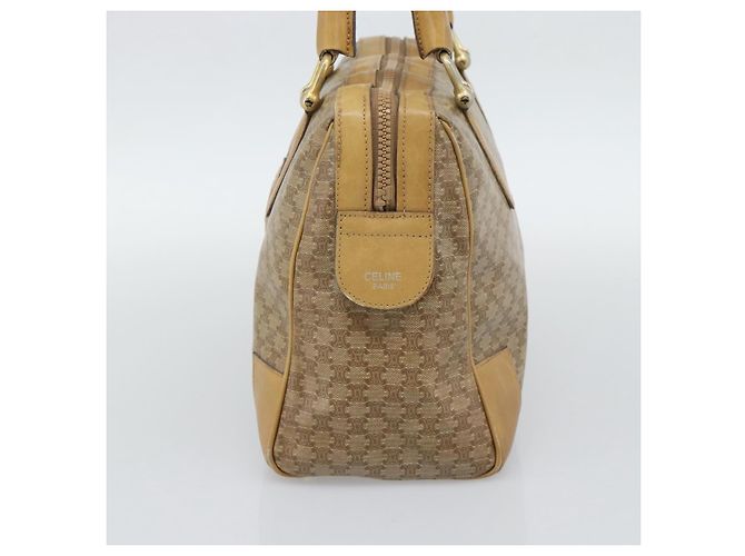 Céline Borsa CELINE Macadam in PVC e pelle Beige con finiture dorate Auth gh2301 - vista 5