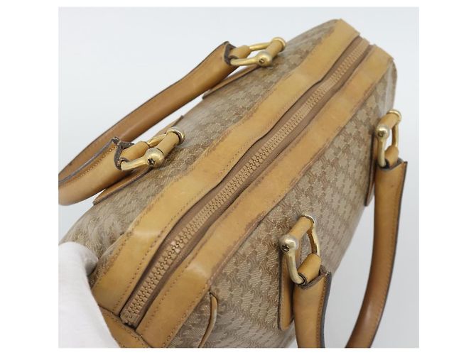 Céline Borsa CELINE Macadam in PVC e pelle Beige con finiture dorate Auth gh2301 - vista 6