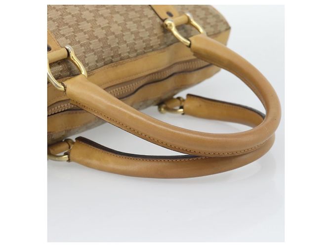 Céline Borsa CELINE Macadam in PVC e pelle Beige con finiture dorate Auth gh2301 - vista 7