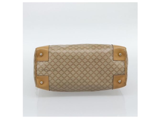 Céline Borsa CELINE Macadam in PVC e pelle Beige con finiture dorate Auth gh2301 - vista 9
