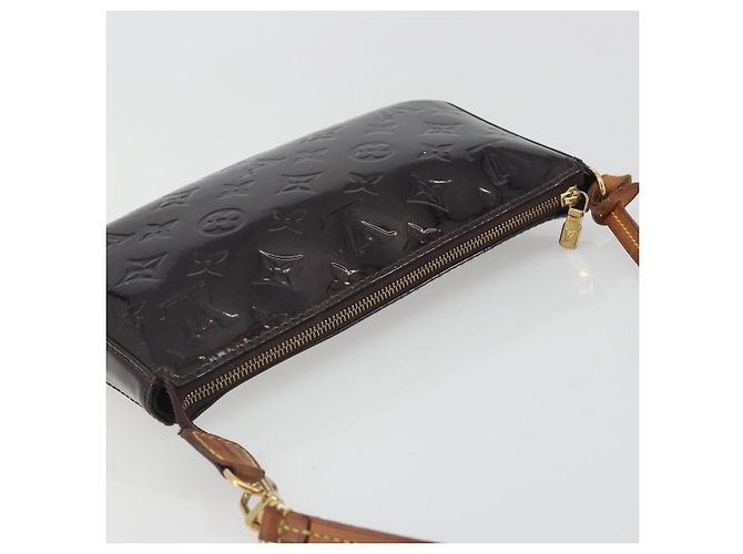 LOUIS VUITTON Monogram Vernis Pochette Pouch Amarante M91576 LV Auth 191524 Bordò - vista 6