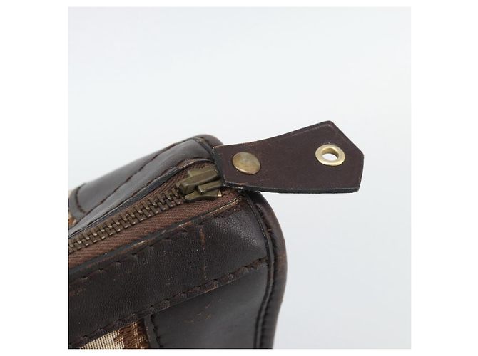 Borsa Boston Christian Dior Trotter Canvas Beige con finiture in tono oro Auth gh2311 - vista 14