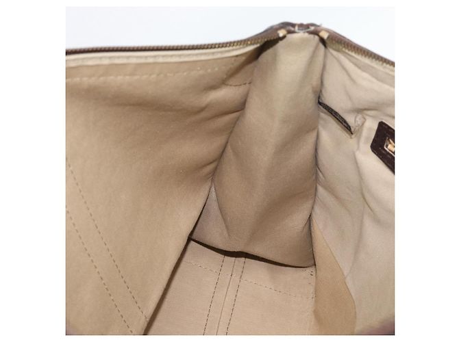 Borsa Boston Christian Dior Trotter Canvas Beige con finiture in tono oro Auth gh2311 - vista 16