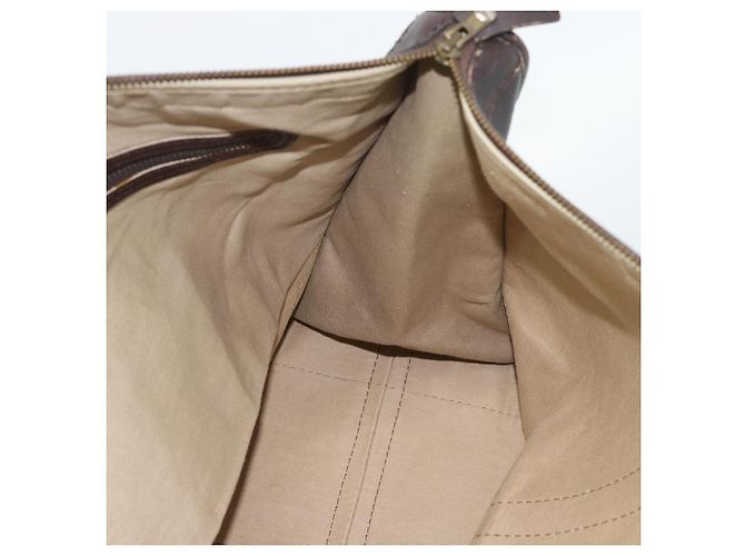 Borsa Boston Christian Dior Trotter Canvas Beige con finiture in tono oro Auth gh2311 - vista 17