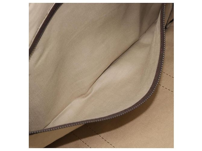 Borsa Boston Christian Dior Trotter Canvas Beige con finiture in tono oro Auth gh2311 - vista 19