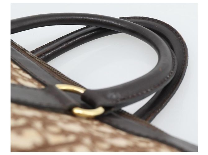 Borsa Boston Christian Dior Trotter Canvas Beige con finiture in tono oro Auth gh2311 - vista 8