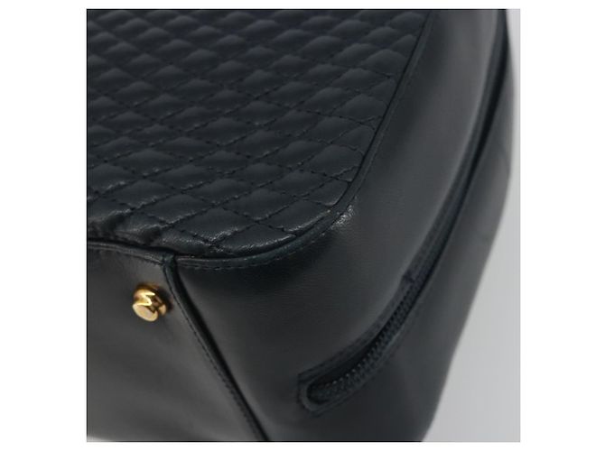 Borsa BALLY in pelle blu navy e oro Auth bs36607 D'oro - vista 12