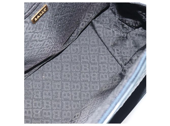 Borsa BALLY in pelle blu navy e oro Auth bs36607 D'oro - vista 17