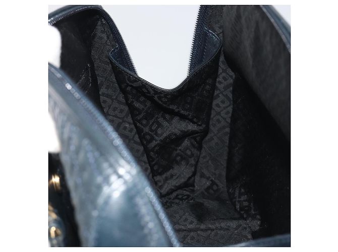 Borsa BALLY in pelle blu navy e oro Auth bs36607 D'oro - vista 18