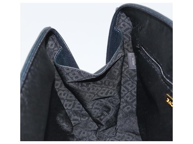 Borsa BALLY in pelle blu navy e oro Auth bs36607 D'oro - vista 19