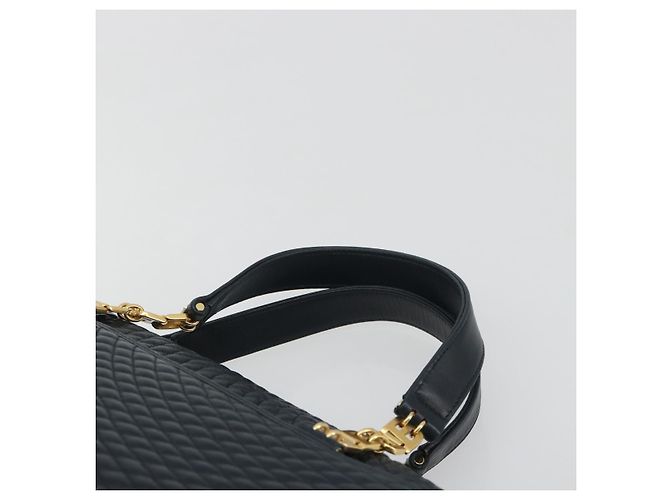 Borsa BALLY in pelle blu navy e oro Auth bs36607 D'oro - vista 8