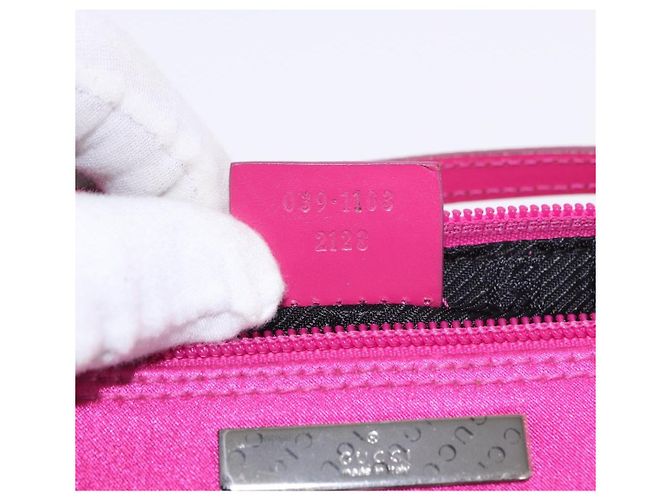 GUCCI Accessory Pouch Canvas Pink Silver 039 1103 Auth gh2280A Silvery - view 20