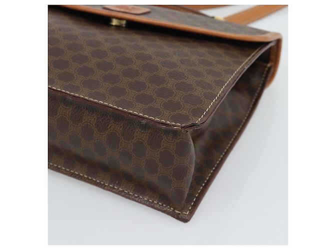 Edge Céline Borsa CELINE Macadam Canvas PVC Pelle 2way Marrone Oro Auth 194025V D'oro - vista 12