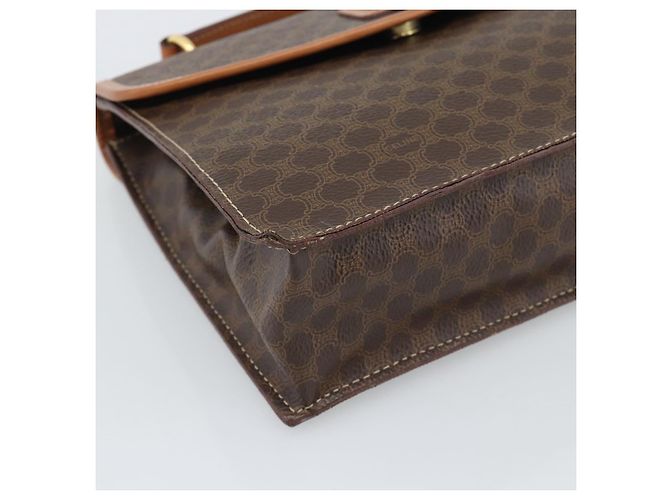 Edge Céline Borsa CELINE Macadam Canvas PVC Pelle 2way Marrone Oro Auth 194025V D'oro - vista 13