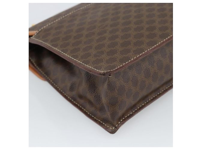 Edge Céline Borsa CELINE Macadam Canvas PVC Pelle 2way Marrone Oro Auth 194025V D'oro - vista 15