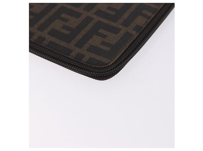FENDI Borsa Documenti in Tela Zucca PVC Marrone Argento Autentica 191966V - vista 11