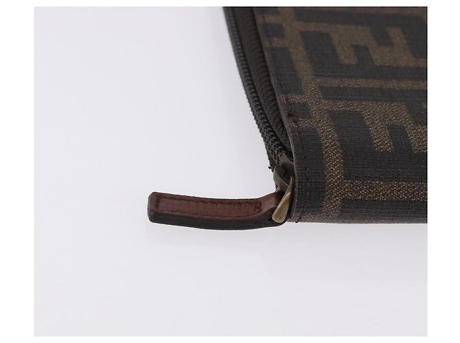 FENDI Borsa Documenti in Tela Zucca PVC Marrone Argento Autentica 191966V - vista 12