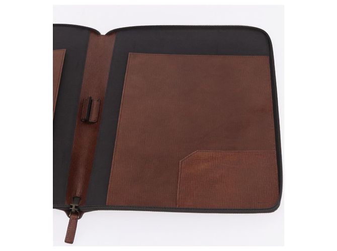 FENDI Borsa Documenti in Tela Zucca PVC Marrone Argento Autentica 191966V - vista 15