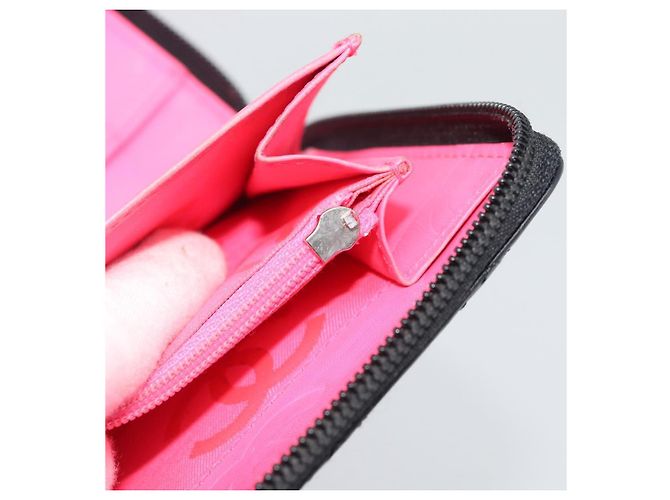 CHANEL Matelasse Cambon Line Long Wallet Pelle Nera Argento CC Auth 194957 Nero - vista 19