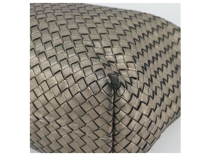 Borsa a Spalla BOTTEGA VENETA INTRECCIATO in Pelle Argento Auth 194742V - vista 11