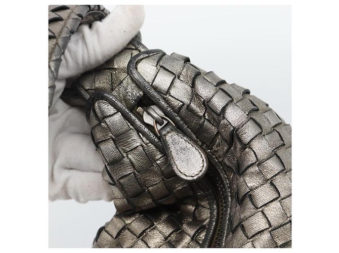 Borsa a Spalla BOTTEGA VENETA INTRECCIATO in Pelle Argento Auth 194742V - vista 15