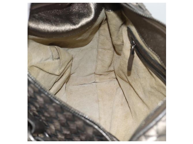 Borsa a Spalla BOTTEGA VENETA INTRECCIATO in Pelle Argento Auth 194742V - vista 19