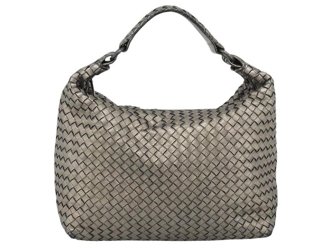 Borsa a Spalla BOTTEGA VENETA INTRECCIATO in Pelle Argento Auth 194742V - vista 2