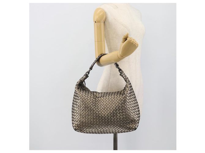 Borsa a Spalla BOTTEGA VENETA INTRECCIATO in Pelle Argento Auth 194742V - vista 23