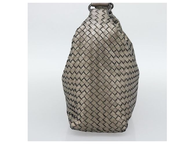 Borsa a Spalla BOTTEGA VENETA INTRECCIATO in Pelle Argento Auth 194742V - vista 4
