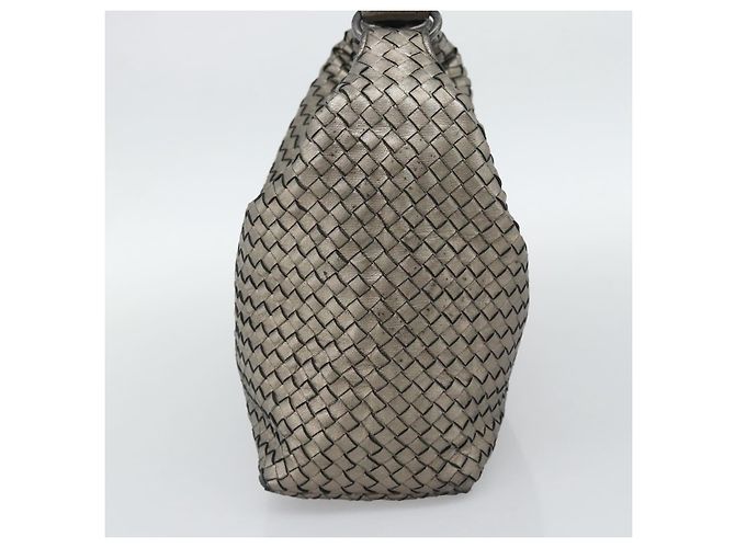 Borsa a Spalla BOTTEGA VENETA INTRECCIATO in Pelle Argento Auth 194742V - vista 5