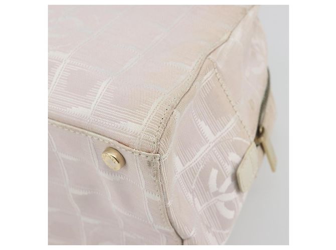 CHANEL Nuova Borsa a Mano Travel Line in Tela Rosa Oro CC Autentica BA14582A - vista 12