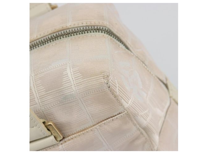 CHANEL Nuova Borsa a Mano Travel Line in Tela Rosa Oro CC Autentica BA14582A - vista 14