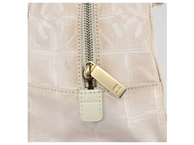 CHANEL Nuova Borsa a Mano Travel Line in Tela Rosa Oro CC Autentica BA14582A - vista 16