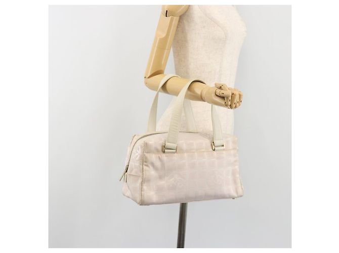 CHANEL Nuova Borsa a Mano Travel Line in Tela Rosa Oro CC Autentica BA14582A - vista 26