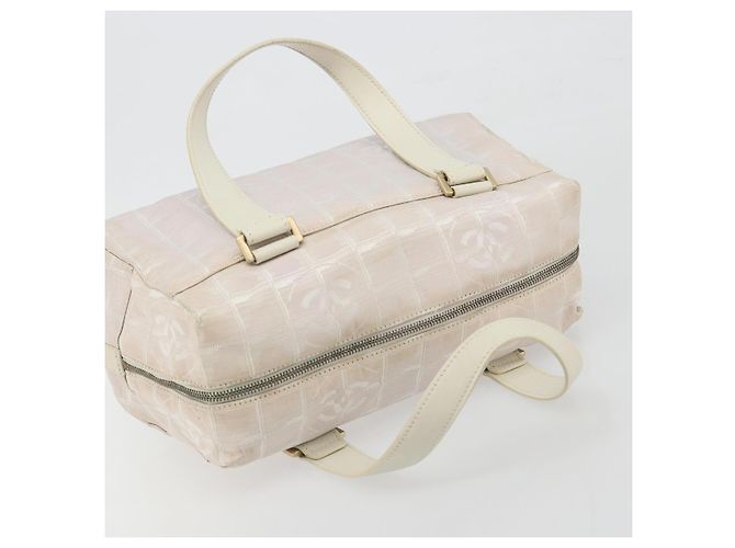 CHANEL Nuova Borsa a Mano Travel Line in Tela Rosa Oro CC Autentica BA14582A - vista 6
