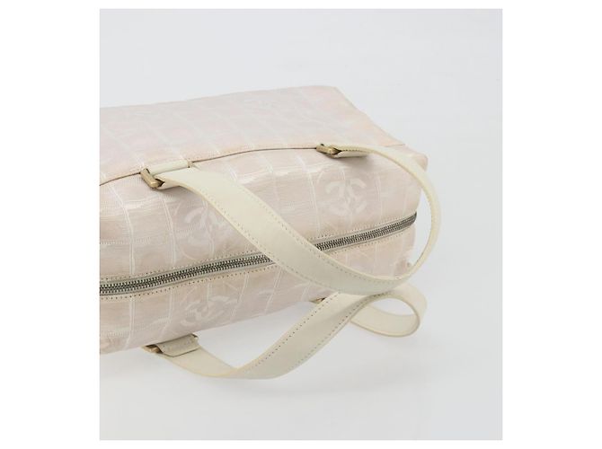 CHANEL Nuova Borsa a Mano Travel Line in Tela Rosa Oro CC Autentica BA14582A - vista 7