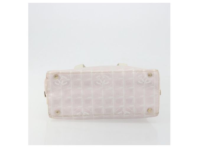 CHANEL Nuova Borsa a Mano Travel Line in Tela Rosa Oro CC Autentica BA14582A - vista 9