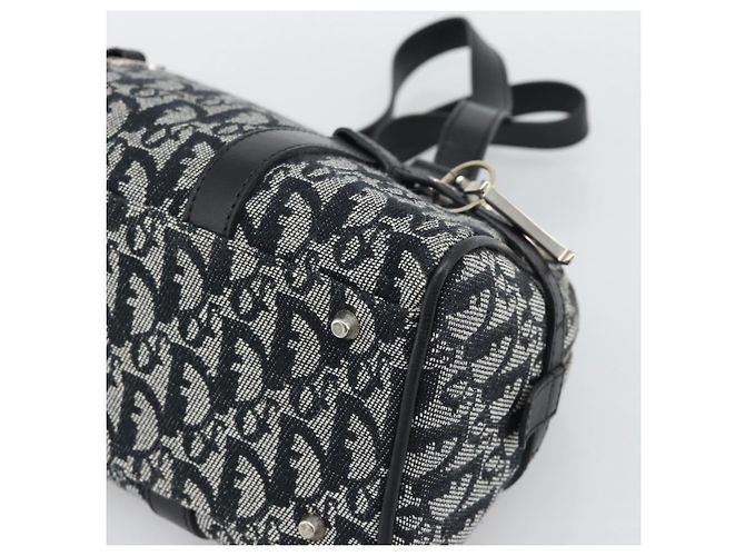 Borsa Boston Christian Dior Trotter Canvas Nera Argento Auth 195251V Nero - view 10