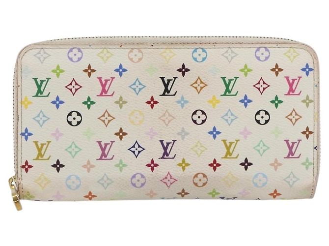 LOUIS VUITTON Monogram Multicolor Zippy Long Wallet White M60241 LV Auth 193587 Bianco - vista 13