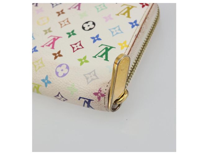 LOUIS VUITTON Monogram Multicolor Zippy Long Wallet White M60241 LV Auth 193587 Bianco - vista 15